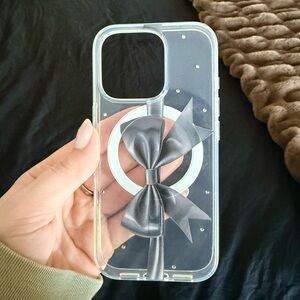 Clear Phone Case with Black Bow